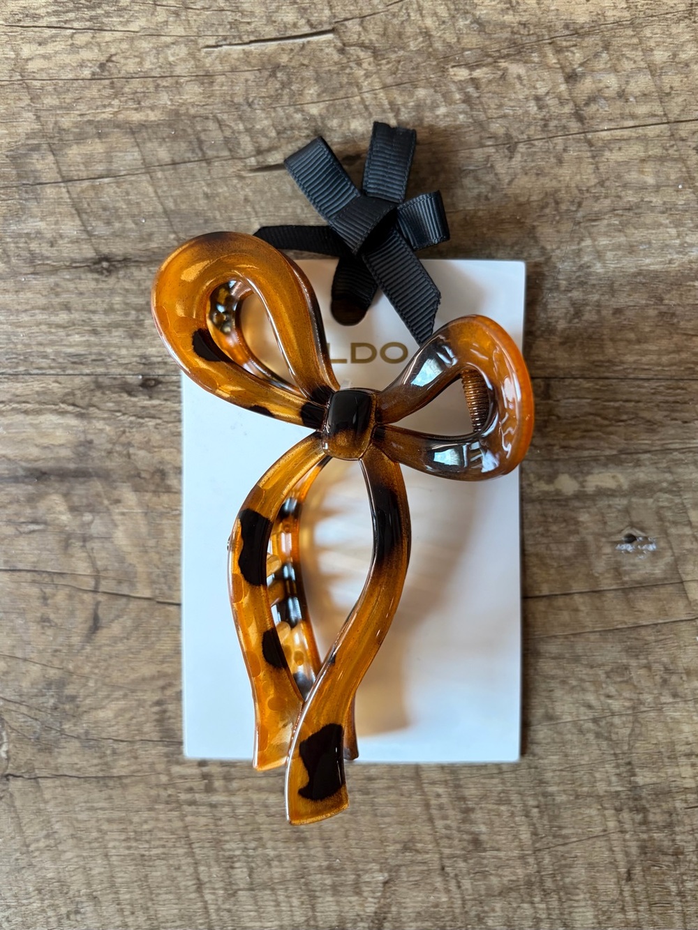 Aldo Tortoise Ribbon Bow Shaped Claw Clip Coquette Girly Clean Girl